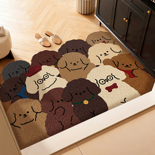 入户门地垫2026新款新年可爱氛围感除尘玄关进门口防滑丝圈脚垫毯