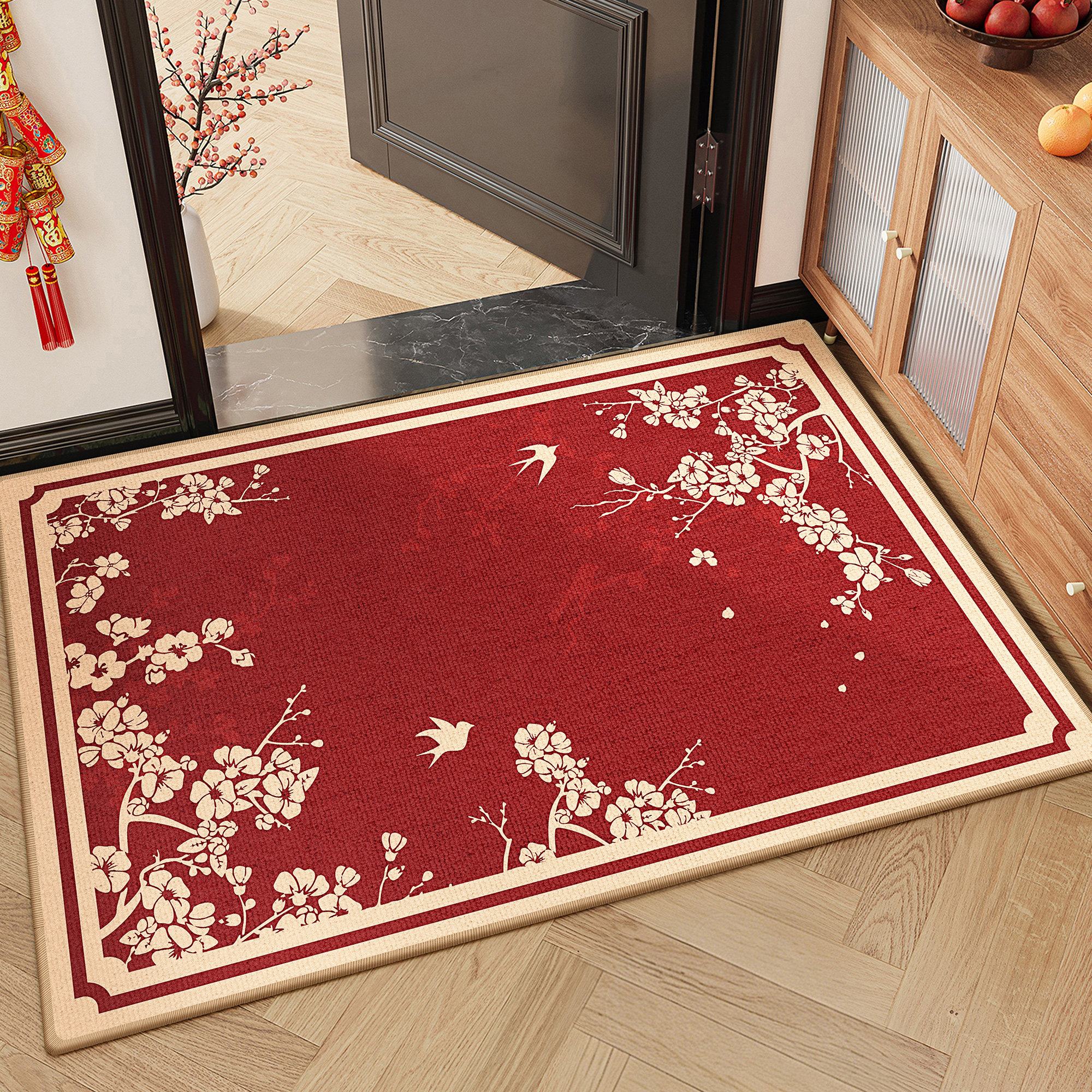 霏彩地垫入户门垫红色
