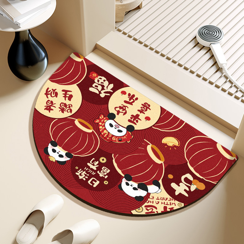 半圆形卫生间厕所浴室门口地垫地毯门垫脚垫吸水防滑喜庆进门垫子,居家布艺,家用脚垫,淘宝优惠券,粉丝福利购,淘宝优惠卷