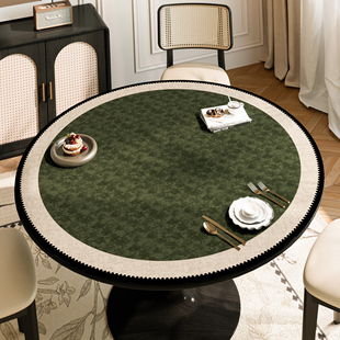 中古风圆桌桌垫防水防油免洗防烫桌布圆形餐桌垫2026新款茶几桌垫