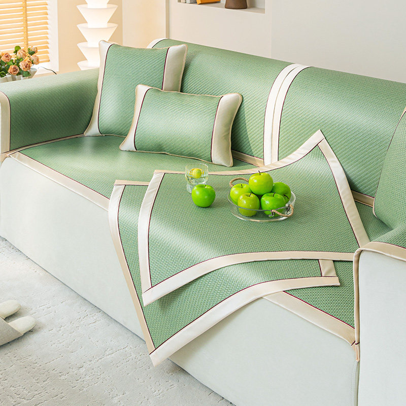 2026新款PE冰藤席沙发坐垫直排防滑沙发套罩夏天盖布夏季冷感凉席