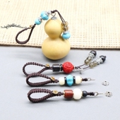 新款 文玩葫芦镶口配件小手捻替代修复龙头镶嵌仿蜜蜡头可挂绳配饰