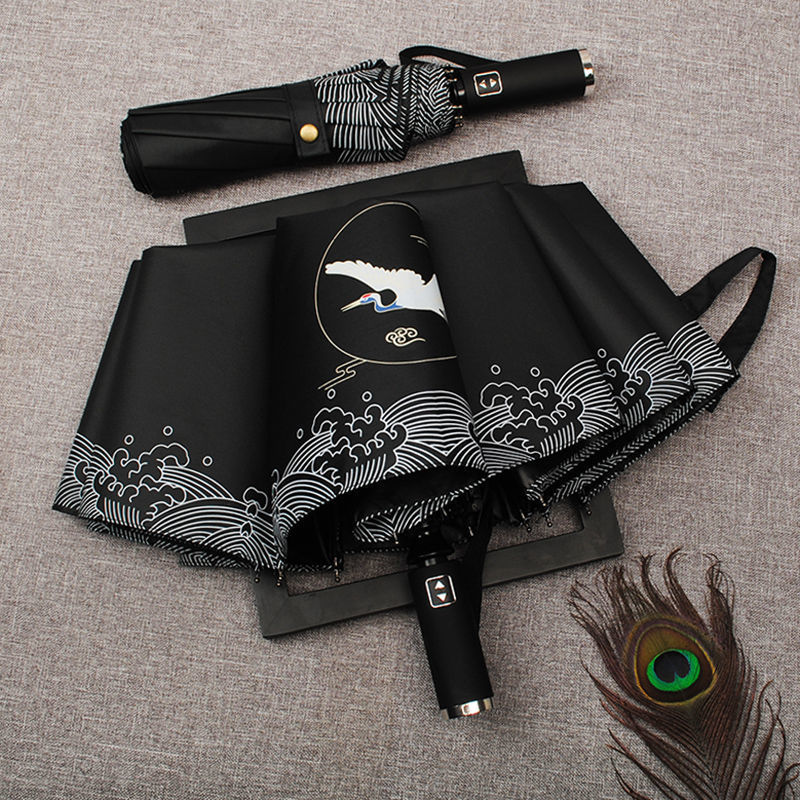 古风晴雨伞日系宫廷风折叠大号双人自动学生个性加厚网红遮阳伞男