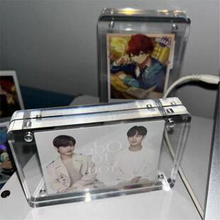 亚克力动漫卡砖咕卡贴纸镭射票拍立得明信片高透明磁吸相框摆台