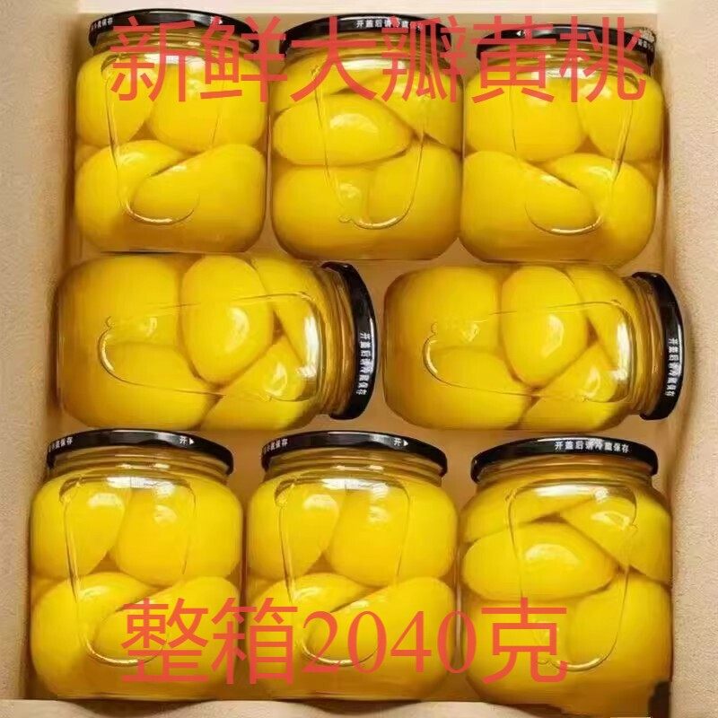 新鲜黄桃罐头510g黄桃水果超大瓶黄桃罐头老年食品商用罐头好吃