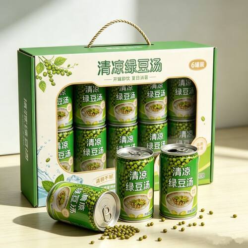清凉绿豆汤速食粥整箱6罐290g
