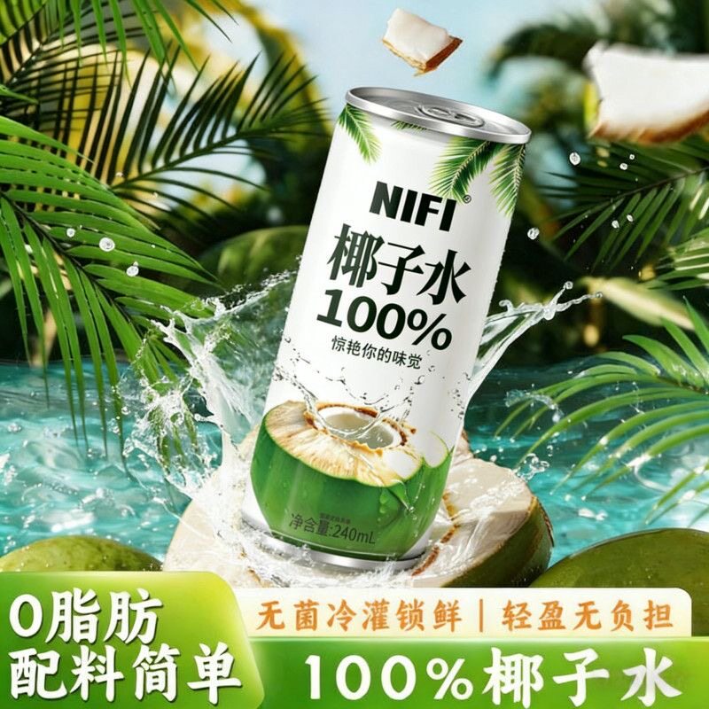 8大罐海南100%椰子水清甜不腻