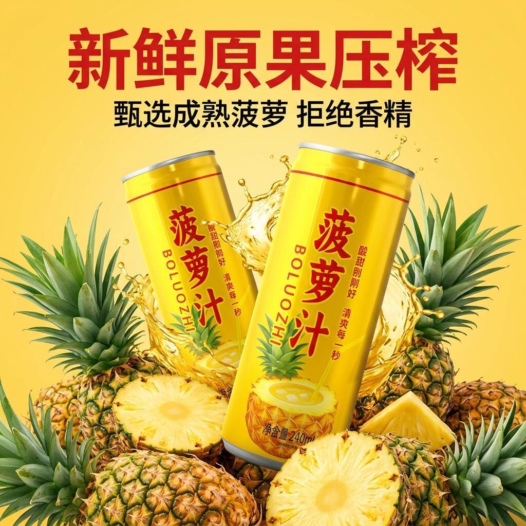 菠萝汁铁罐装新鲜菠萝