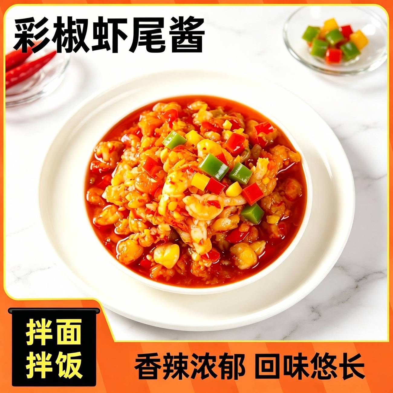 彩椒虾尾酱香辣拌饭拌面