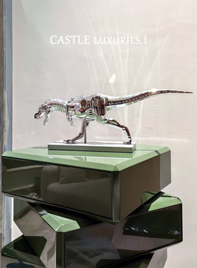 侘意思 SOR@YAMA！霸王龙机械恐龙摆件玄关艺术雕塑客厅轻奢家居
