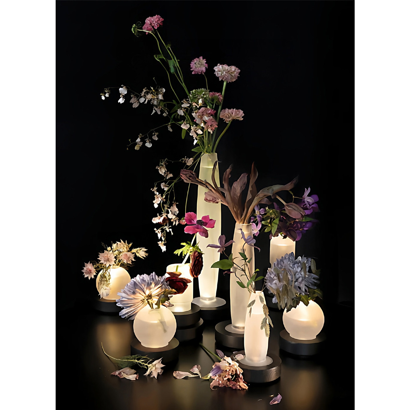 洛蔓栖 独家《光与花宝瓶》设计师发光花瓶 卧室客厅氛围灯摆件