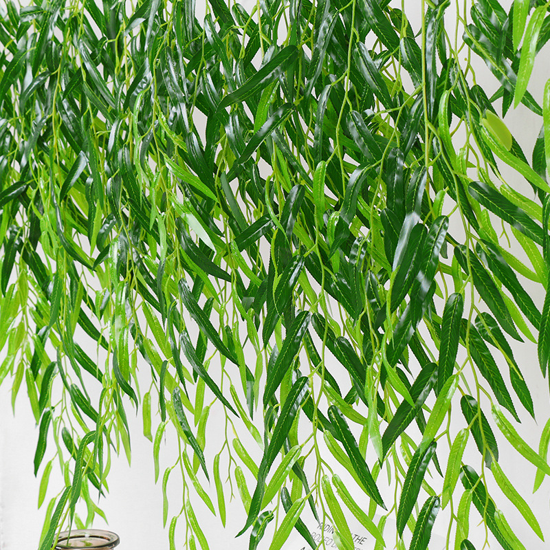仿真柳树叶柳树条景观装饰绿叶子垂柳条柳树植物树枝树叶假柳树枝