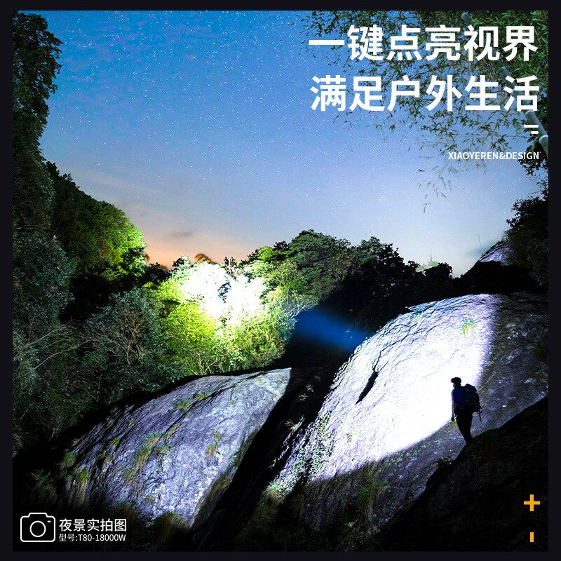 雷蛇钓鱼头灯强光充电超