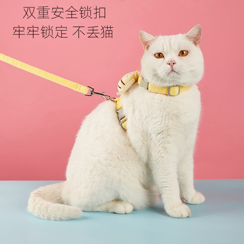 狗狗牵引绳蜜蜂图案工字背猫咪胸背尼龙防挣脱外出遛猫绳宠物用品
