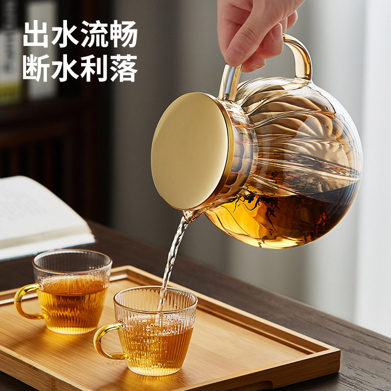 轻奢玻璃泡茶壶耐高温家