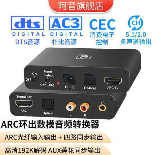 ARC数模音频转换器192K解码5.1CH