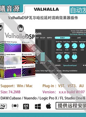 ValhallaDSP瓦尔哈拉延时混响效果器全套AU VST插件 2025混音利器