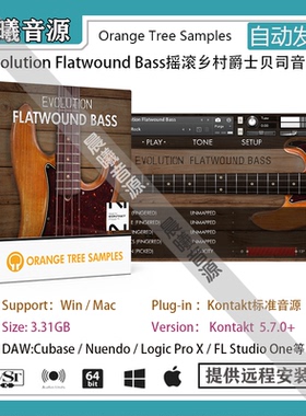 Evolution Flatwound Bass摇滚乡村爵士贝司音色PC MAC编曲音源