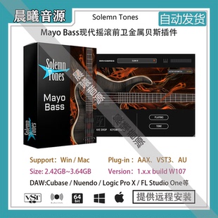 Solemn Tones Mayo Bass现代摇滚前卫金属Fusion贝司AU VST插件