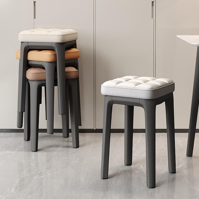 餐椅加厚软包方凳客厅餐厅可叠放矮凳门口换鞋凳简约轻奢凳子