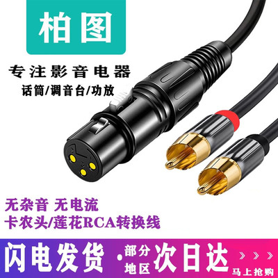 厂家直销RCA莲花对卡农音频线