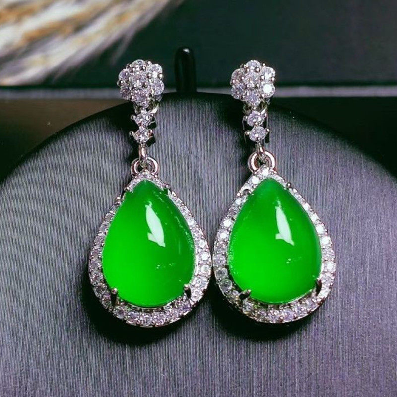 拍卖缅甸翡翠冰种满绿豪华镶嵌耳坠老坑蛋面耳环水滴裸石玉石女,饰品/流行首饰/时尚饰品新,耳钉,淘宝优惠券,粉丝福利购,淘宝优惠卷