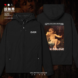 外套 love冲锋衣男女世界名画薄款 设无界爱神丘比特之箭back