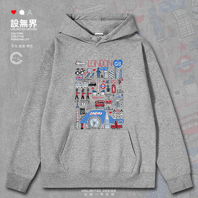 英国首都伦敦白金汉宫塔连帽卫衣