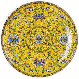 景德镇珐琅彩高温陶瓷盘中式家用餐具菜盘子浅碟托盘骨碟酒店餐具