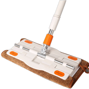 夹布平板拖把家用一拖净2024新款夹板抹布毛巾拖布木地板专用地拖