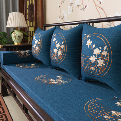 中式红木沙发坐垫刺绣