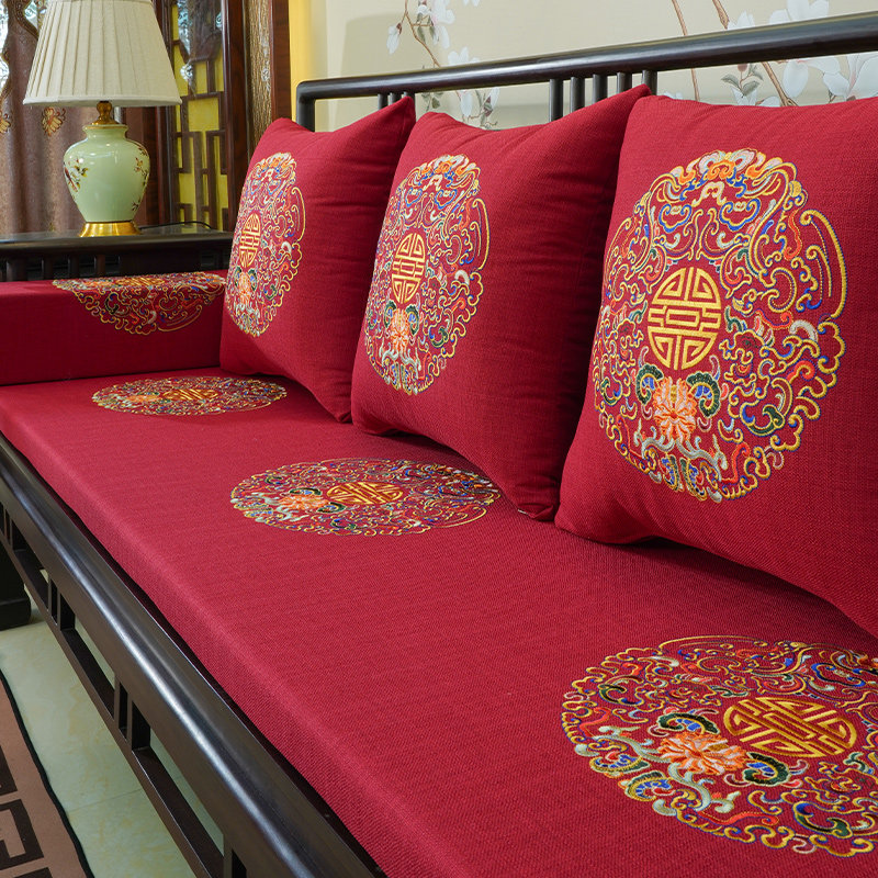 高档红木沙发坐垫中式