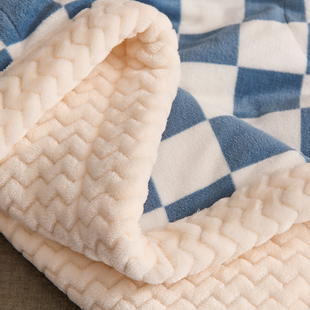 秋冬珊瑚绒毯床单人沙发盖毯子办公室午睡小被子 儿童毛毯加厚冬季