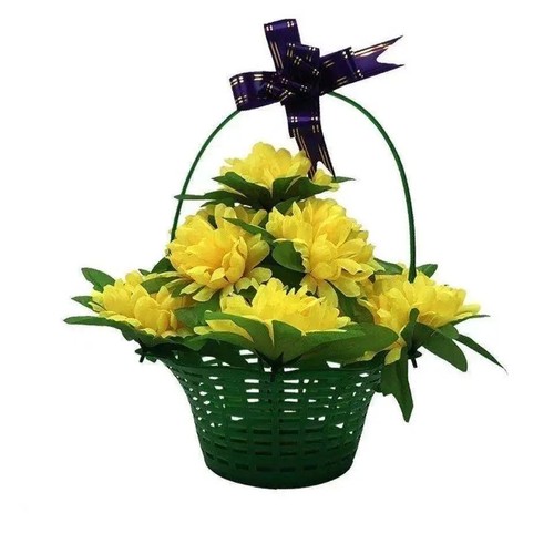 清明节仿真花扫墓祭祀塑料花假花装饰摆件高档菊花篮