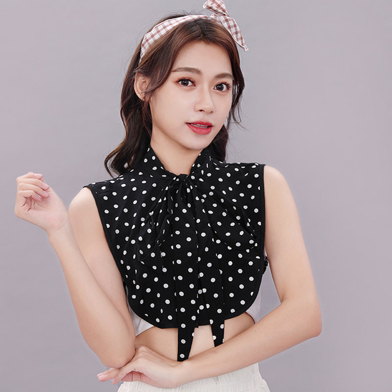 波点秋冬搭配毛衣时尚韩版假领子