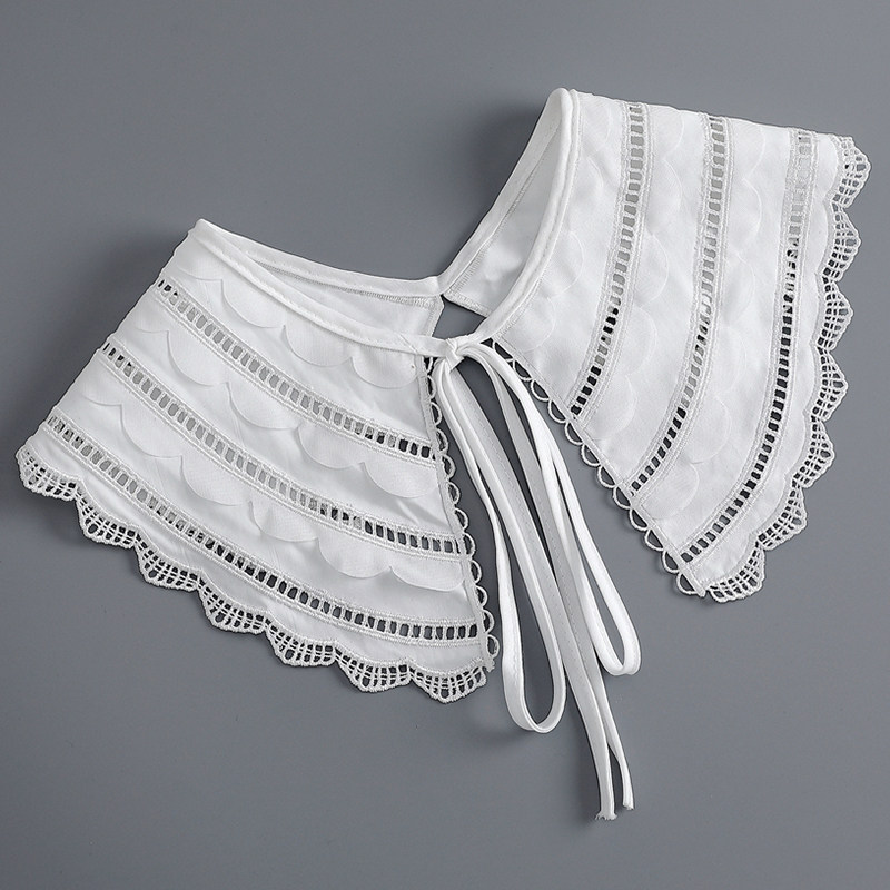 百搭假领韩版潮流打结水波单领搭配毛衣卫衣衬衣领秋冬春假领子女