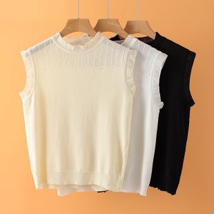 易搭配小清新风套衫 冰爽丝背心女士时尚 洋气内搭外出通用 无袖 夏季