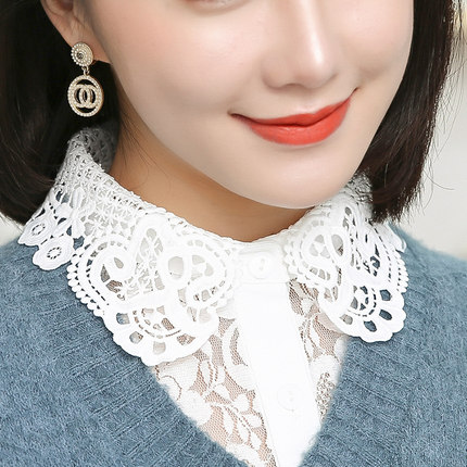 假领子女百搭假衣领秋冬内搭白色蕾丝气质花边领毛衣衬衣打底衣领