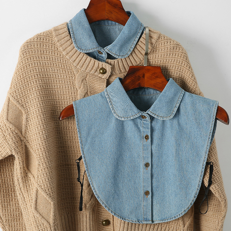 简约时尚百搭假衣领女