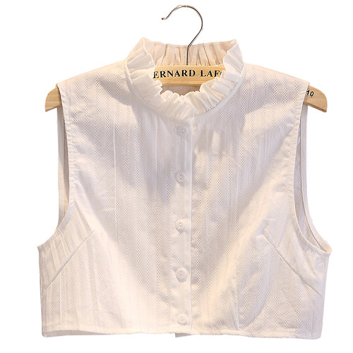 纯棉荷叶边贴身透气简约假领子