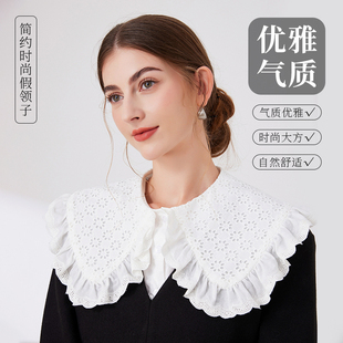 简约百搭假领子女韩版衬衫式向日葵圆领春秋冬搭配毛衣内搭装饰领