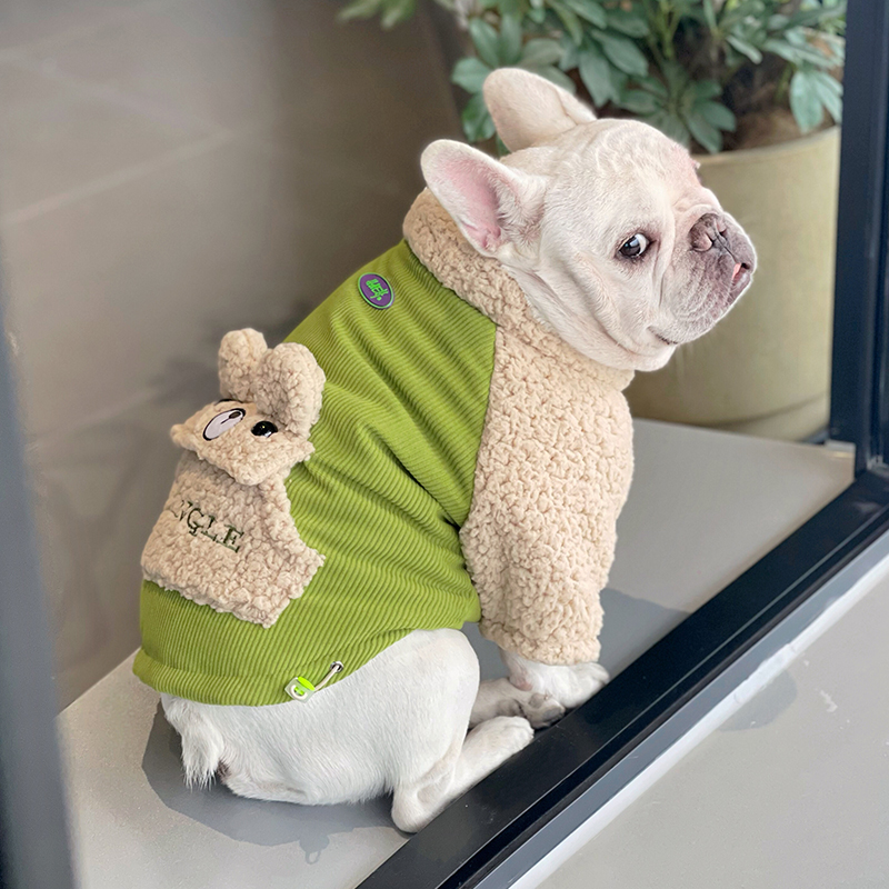 法斗衣服加厚保暖巴哥斗牛犬胖狗博美棉服冬季小熊可爱外套新款潮 宠物/宠物食品及用品 狗宠物服装/雨衣 原图主图