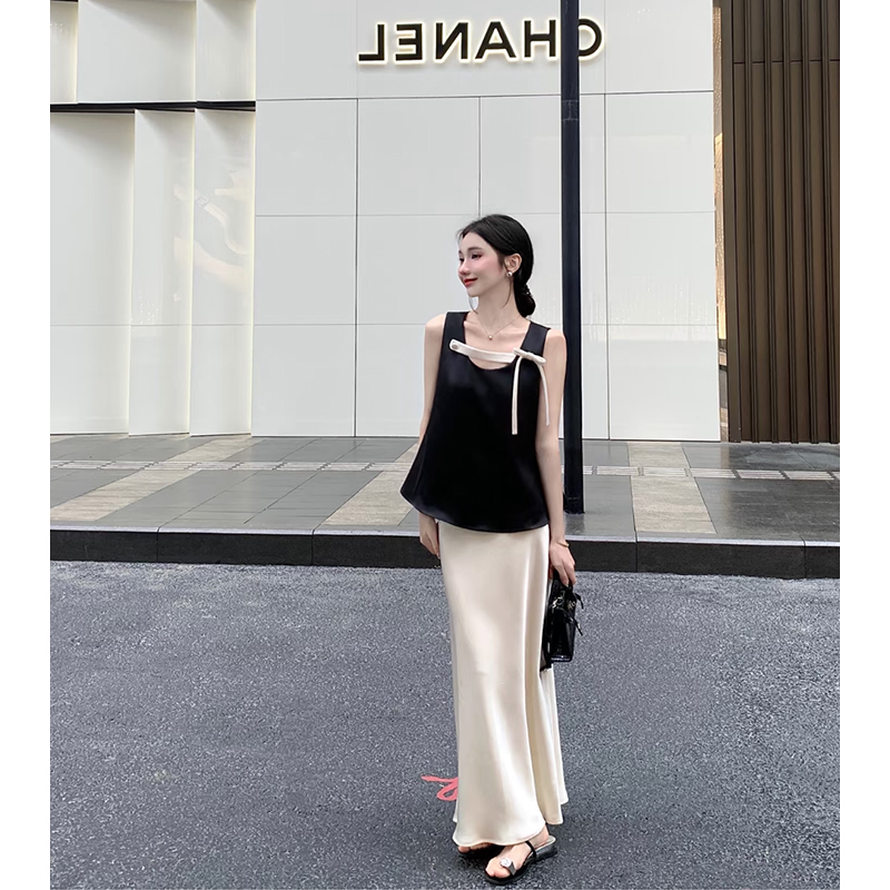 缎面吊带半裙套装女春夏季2025新款今年流行爆款高级感设计感小众