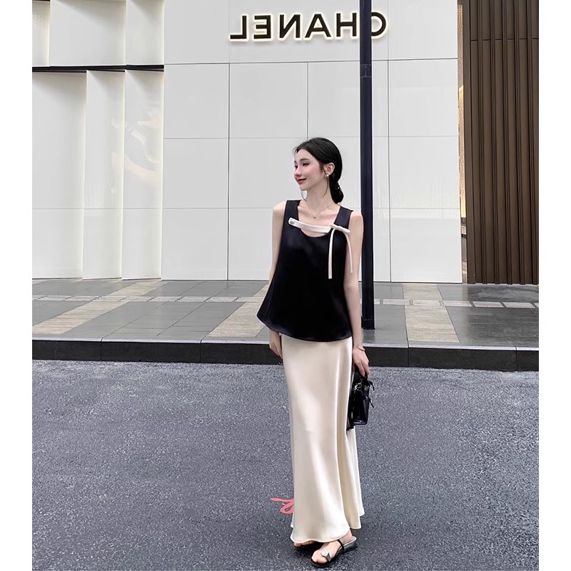 缎面吊带半裙套装女春夏季2025新款今年流行爆款高级感设计感小众