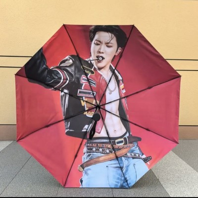 郑号锡腹肌伞BTS防弹少年团周边自动黑胶晴雨伞粉丝应援礼品雨伞