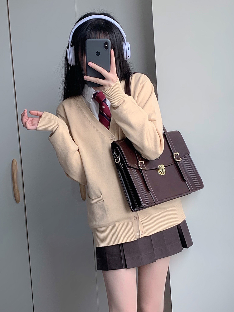消失的初恋日剧同款JK驼色开衫