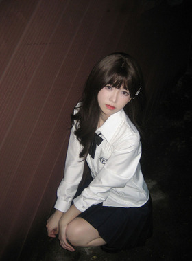 LF原创JK制服小樱长袖衬衫日系学院风校供感刺绣风琴褶衬衣秋冬女