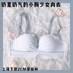 深巷归人内衣少女平胸聚拢调整型无钢圈收副乳防下垂舒适文胸套装