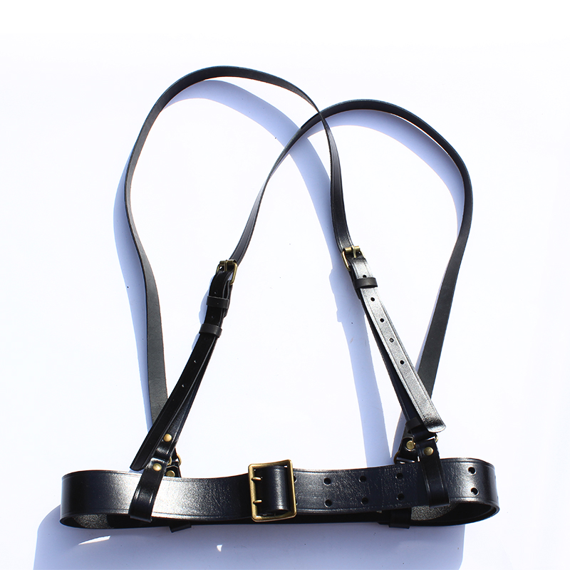 牛皮男女通用双针扣宽腰带外腰带