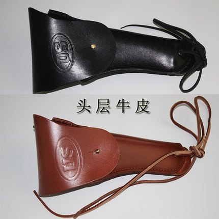 二战时期M1911枪套纯牛皮美军US歪嘴穿腰带枪套美式士兵真皮枪套